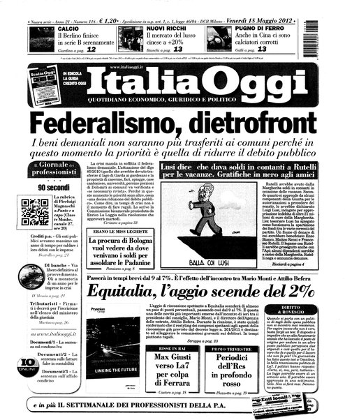 Italia oggi : quotidiano di economia finanza e politica